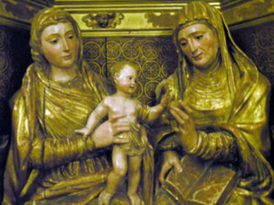 Retablo de Santa Ana del Siglo XVI en la parroquia de Alcalá del Río.