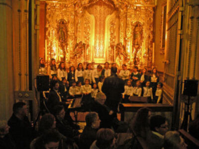 Provincia. Altar y culto de la Novena en honor de María. Stma. de las Angustias Coronada de la Hermandad de la Vera-cruz de Alcalá del Río 