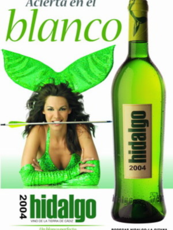 La novia de Bertin Osborne imagen de vinos Hidalgo de Sanlucar