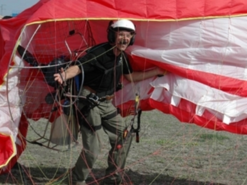 Corominas, del Paramotores Bajo Guadalquivir, cuarto clasificado en el Campeonato de Andalucía de Paramotor