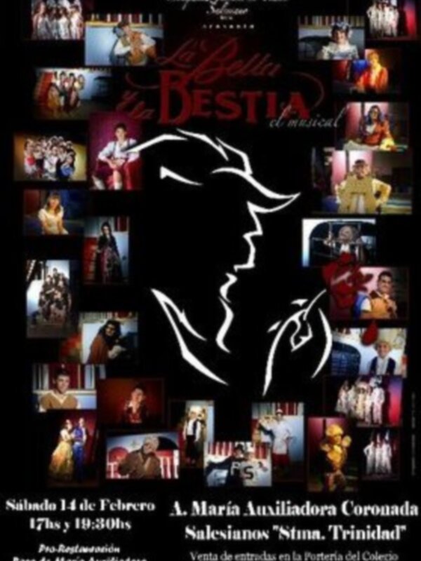 Recordatorio:  Mañana 14 de febrero La Bella y la bestia musical, para recaudar fondos para seguir restaurando el paso de María Auxiliadora.