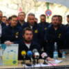 Rueda de prensa de los mineros de Boliden hoy en el Parlameto de Andalucía
