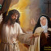Ya podemos contemplar la "Visión Eucaristica de Santa Teresa de Jesús" ,otra maravillosa obra pictorica del gran pintor málagueño Raúl Berzoza en la centrica Iglesia del Santo Ángel en Sevilla.