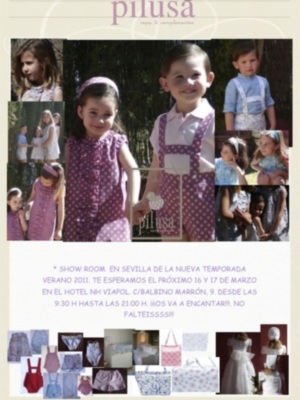 Pilusa presenta su última colección de ropa infantil los dias 16 y 17 de marzo
