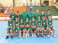 Equipo de baloncesto juvenil Unicaja en un partido de competición.