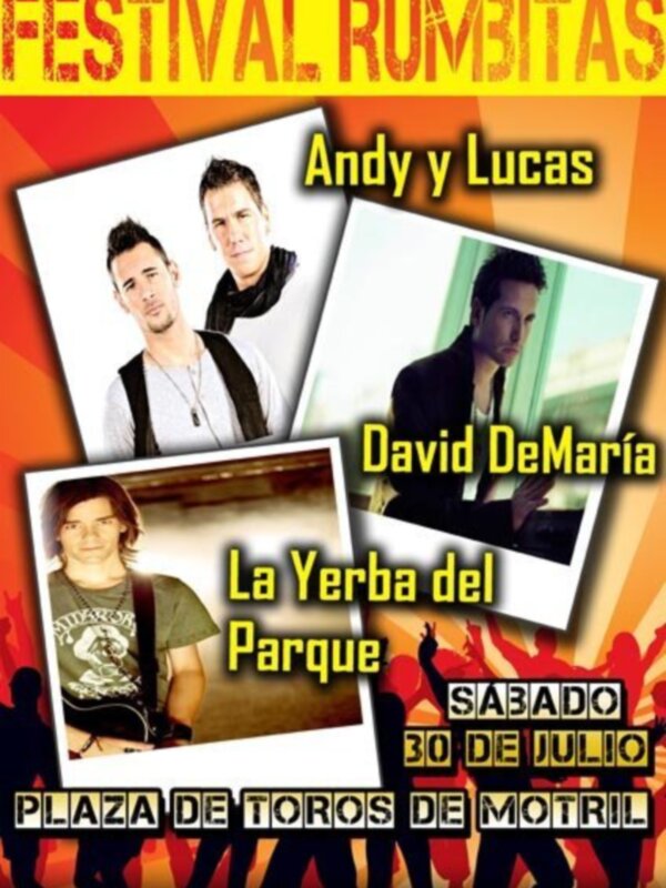 CONCIERTO EL 30 DE JULIO EN MOTRIL (GRANADA) DE LA YERBA DEL PARQUE, ANDY Y LUCAS Y DAVID DE MARÍA.