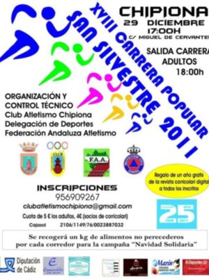 Abierto el plazo de inscripciones para la décimo octava carrera popular San Silvestre(Chipiona)