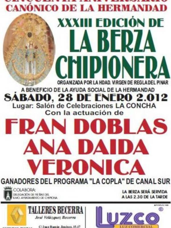 Cartel de la Berza con los grandes de la copla de Canal Sur