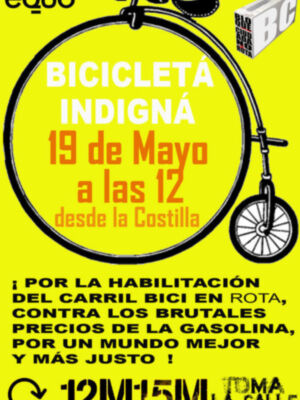 Convocada para este sábado en Rota la "Bicicletá indigná"