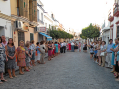 Procesión mañanera del Santo Patron San Gregorio de Osset de la localidad de Alcalá del Río