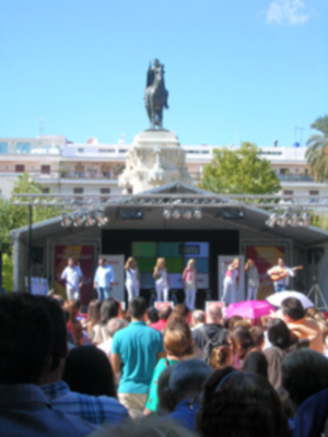 Sevilla .La Fiesta de la Hispanidad recordó la conmemoración de los  XX años de la Expo´92.