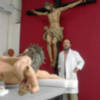 Sevilla. Bendición e inauguración del estudio de escultura de Manuel  Mazueco García.