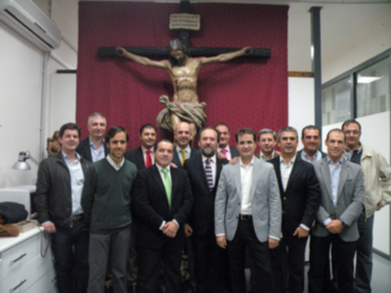 Sevilla. Bendición e inauguración del estudio de escultura de Manuel  Mazueco García.