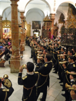 Concierto en la Hermandad de la Candelaria en sus cede de la Parroquia de San Nicolás de Bari, por la Banda de las tres Caídas