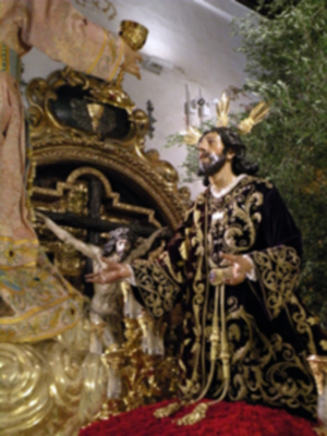 Pasos de Hermandades sevillana, que no procesionaron por lluvia en el Vía-crucis del año de la fe de Sevilla.