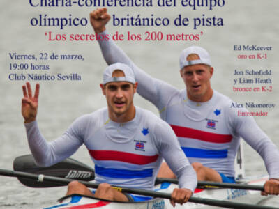 El equipo británico olímpico de piragüismo, doble podio en Londres, en el Club Náutico Sevilla