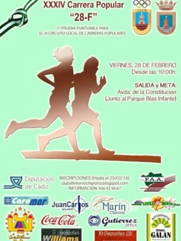 Abierto el plazo de inscripciones para la trigésimo cuarta edición de la carrera popular 28 F (Chipiona)