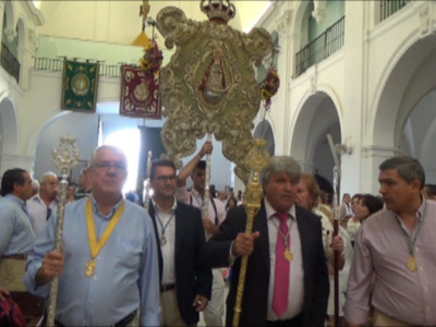 200 personas participaron en la misa oficial anual en Almonte de la Hermandad del Rocío de Chipiona
