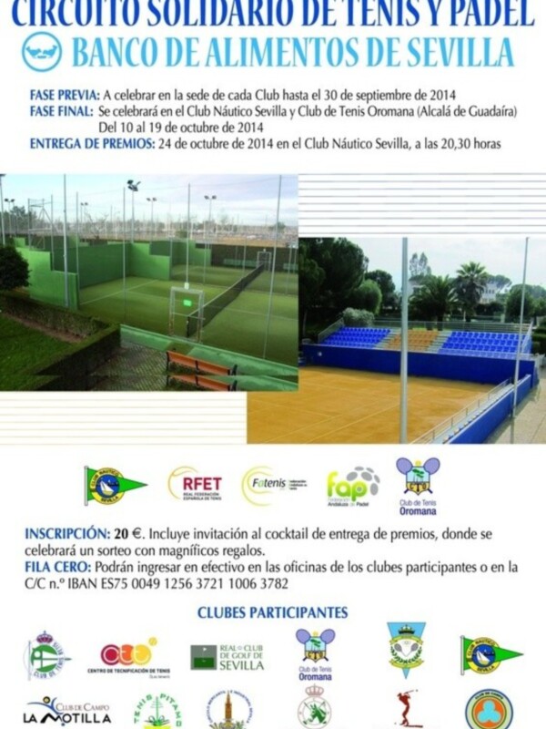Recta final del IV Circuito solidario de tenis y pádel Banco de Alimentos de Sevilla