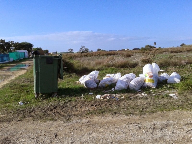 El CANS pide colaboración ciudadana para localizar al responsable de un incívico vertido de escombros en una zona natural(Chipiona)