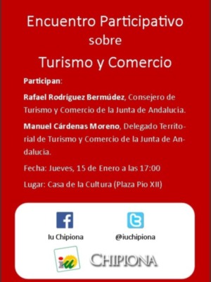 El consejero Rafael Rodríguez asistirá en Chipiona a un encuentro participativo sobre turismo y comercio convocado por Izquierda Unida  