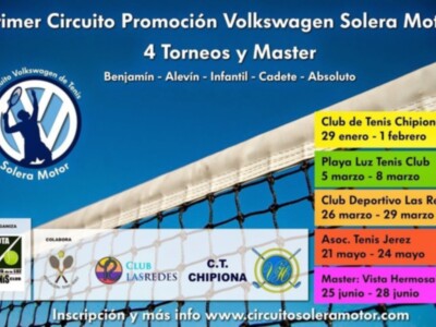Chipiona será sede de la primera fase del Circuito de tenis Solera Motor