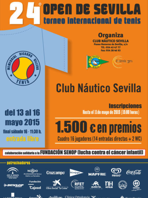 Abierto el plazo de inscripción del Open de Sevilla de tenis-Memorial Ricardo Villena