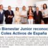 El colegio Maestro Manuel Aparcero de Chipiona recoge el premio OBJETIVO BIENESTAR JUNIOR , otorgado por el Grupo Atresmedia de Antena 3 televisión por las actividades realizadas dentro de los proyectos de hábitos saludables