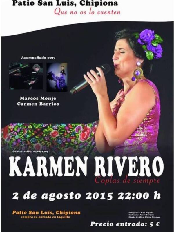 Karmen Rivero vuelve este domingo a reencontrarse con el público de Chipiona