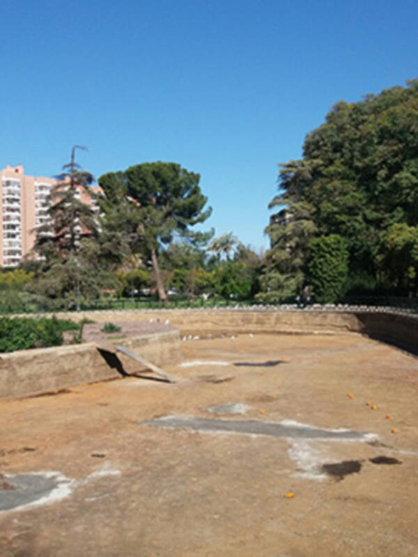 Al Ayuntamiento de Sevilla realiza trabajos de limpieza y mejora del estanque del Parque de Los Príncipes
