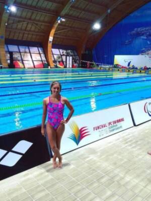 Marta Gómez Battelli, en los Campeonatos de Europa de natación adaptada