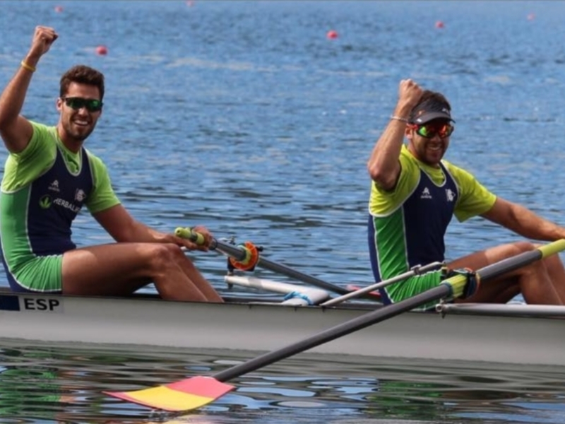 Cuarteto del Club Náutico Sevilla en el Campeonato de Europa de remo