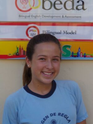 La alumna del Virgen de Regla María Reyes Moreta ganadora del concurso nacional Mascota BEDA