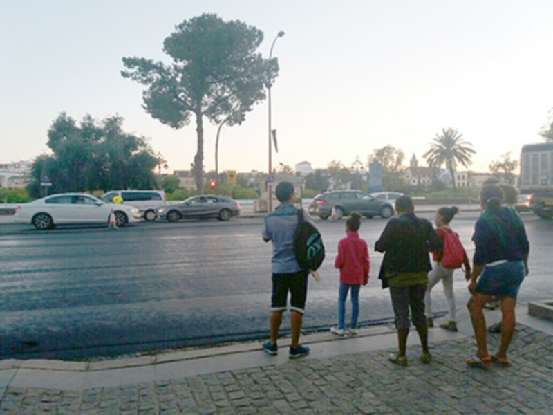 Continúa a buen ritmo el asfaltado del Paseo Colón