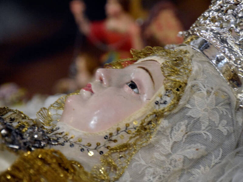 La Virgen del Tránsito del Museo Mariano en el Altar del Convento del Santo Ángel.