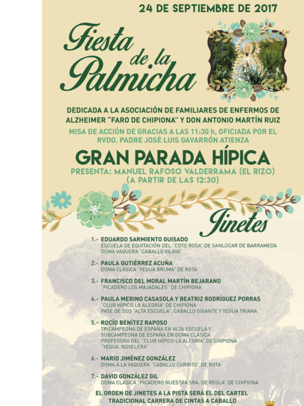 La Fiesta de la Palmicha será el 24 de septiembre