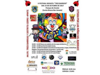 IIº Festival Infantil, Tres Barrios, en el Parque Amate de Sevilla, previsto para el próximo día 14 de octubre