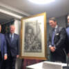 Presentación en Caja Rural del Sur del cartel de la Semana Santa de Sevilla 2018, obra de José Gutiérrez Aragón