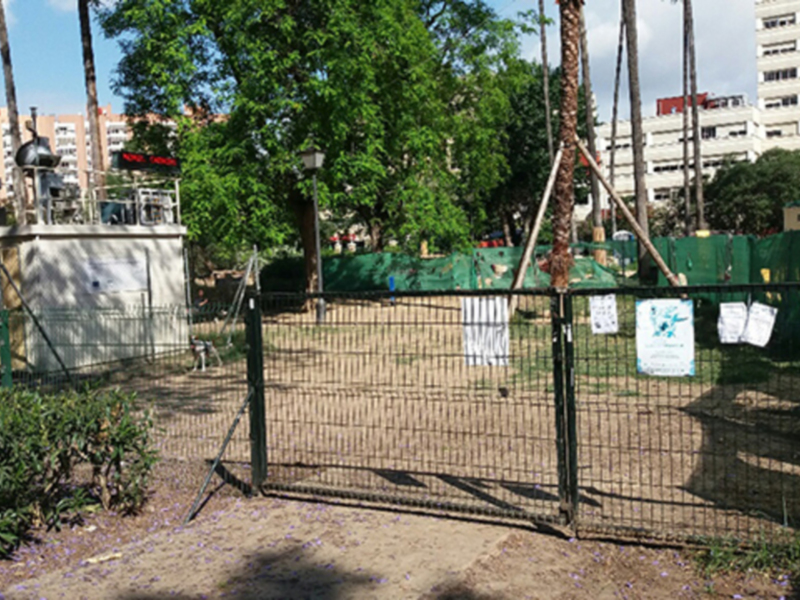 El Parque de Los Príncipes 10 meses afectado por las obras de EMASESA.
