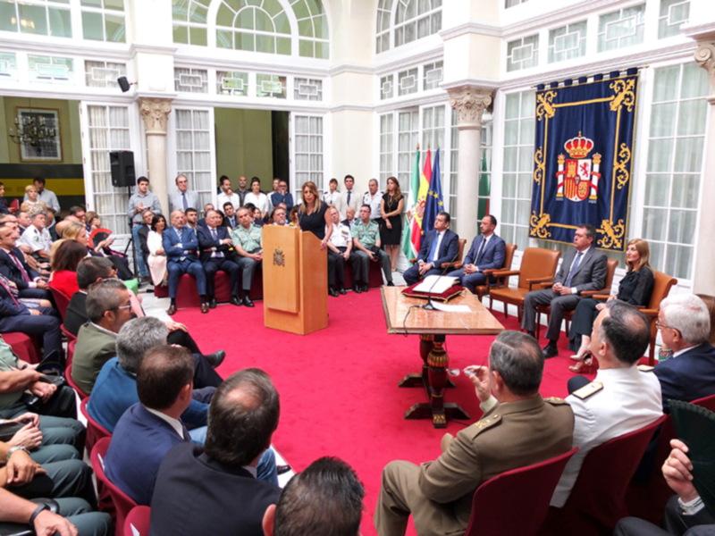 El excelentísimo señor don Alfonso Gómez de Celis toma posesión del cargo del Delegado del Gobierno de España en Andalucía