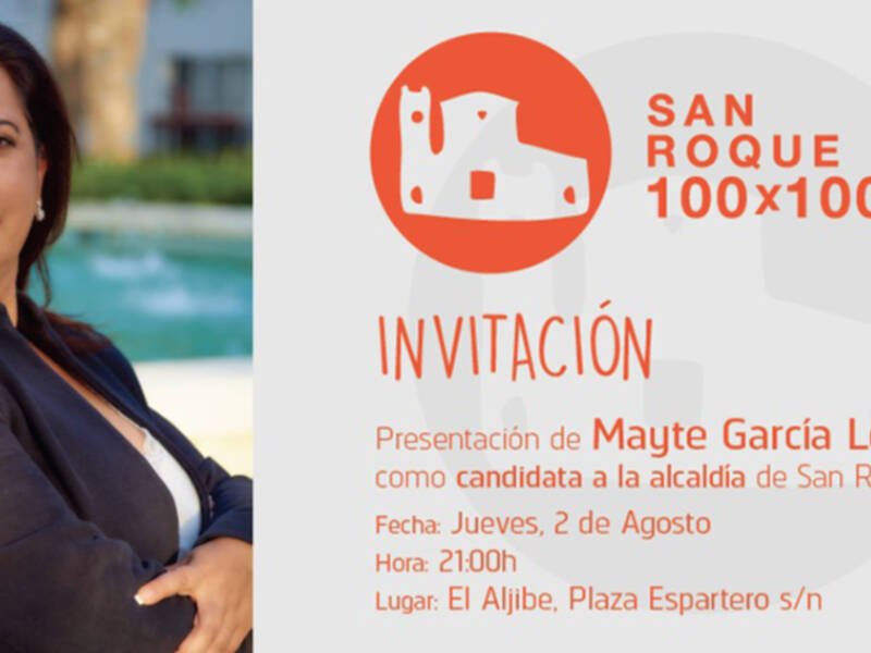 invitación presentación candidata a la Alcaldía de San Roque, Cádiz, Mayte García León