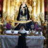 La Virgen de los Dolores Ilipense vestida de luto por el mes de los difuntos.