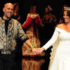 Anabel Pantoja desfiló vestida de novia, por Alonso Cozár, en el XXV aniversario del salón Internacional de la moda flamenca.