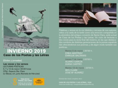 La Casa de los Poetas y las Letras acoge el ciclo de lecturas poéticas ‘Las voces y los versos’ en Santa Clara