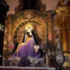 Imagen inédita del altar provisional de la Hermandad de la Soledad en la Parroquia de Alcalá del Río.