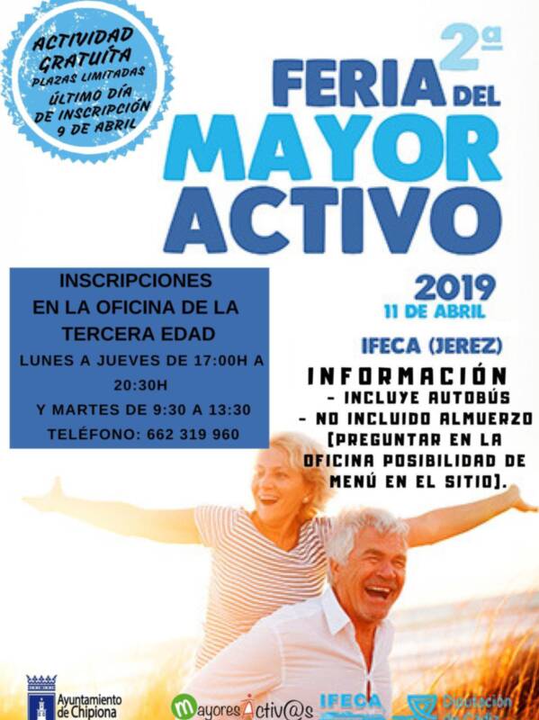 Fernando Lagos anuncia que el Ayuntamiento organiza un viaje para asistir en Jerez este jueves 11 de abril a la Feria del Mayor Activo