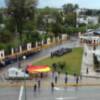 Los empresarios del sector turístico de Sevilla izaron la bandera española.
