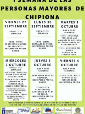 Comienza la I Semana de las Personas Mayores de Chipiona con un programa de actividades
