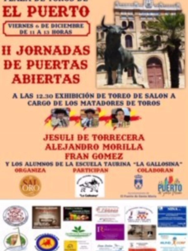 2º Jornada de puerta abierta de la Plaza de El Puerto de Santa María de mano  De Sal y Oro