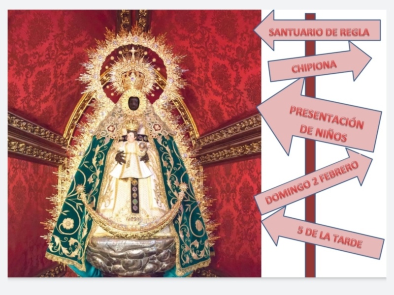 El Santuario de Regla celebra este domingo la Candelaria con la presentación de los niños a la patrona de Chipiona